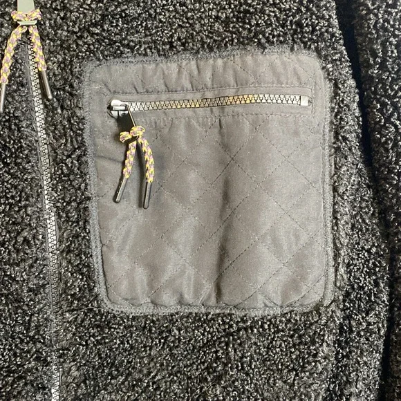 Zara Fleece Teddy Jacket in Black - Picture 5 of 10